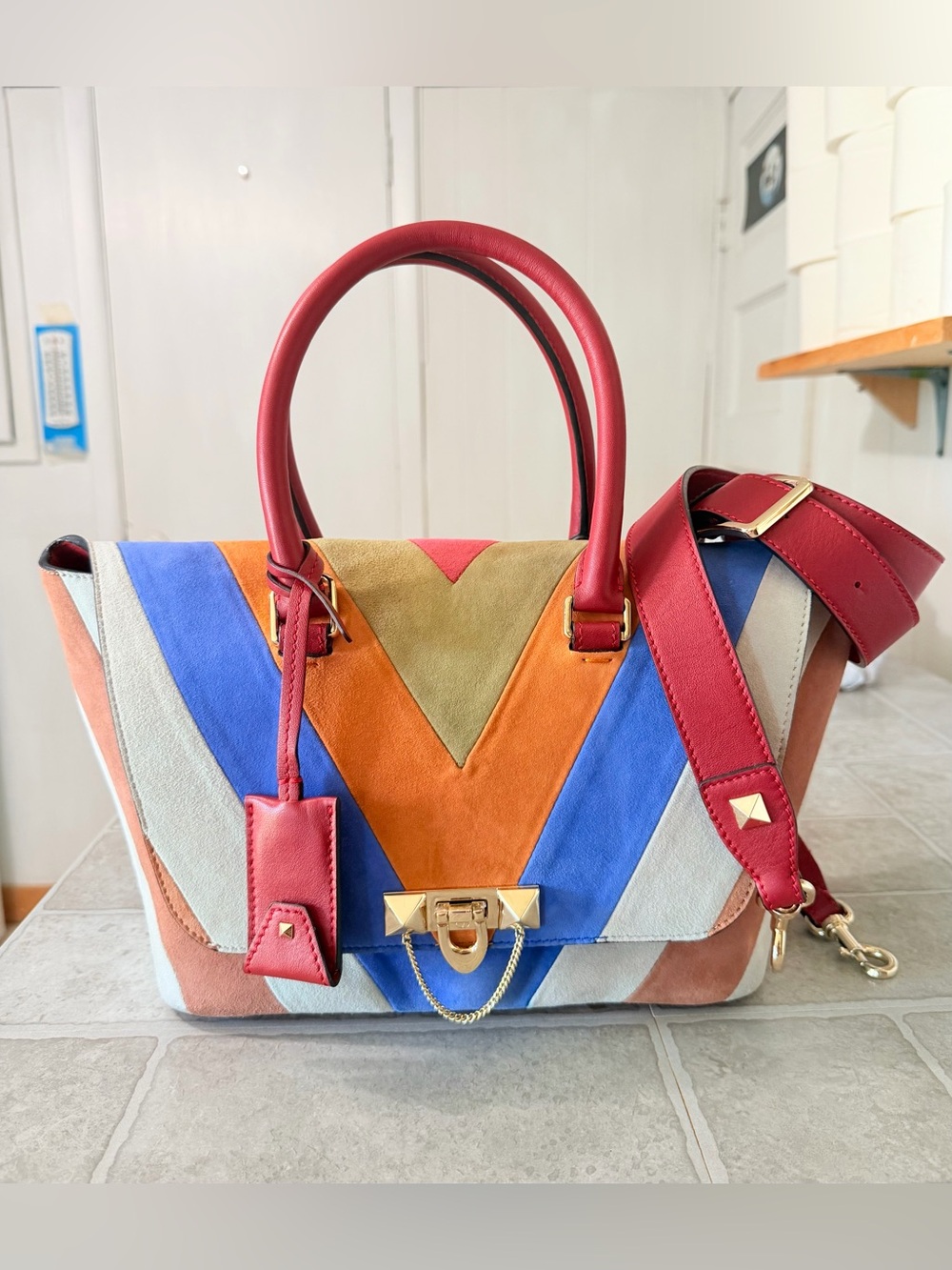 Valentino Garavani Demilune tote/ satchel features multicolor